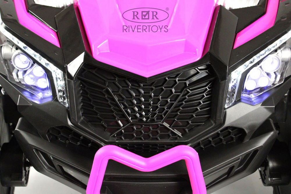 Детский электромобиль RiverToys X707XX BLACK-PINK/черно-розовый