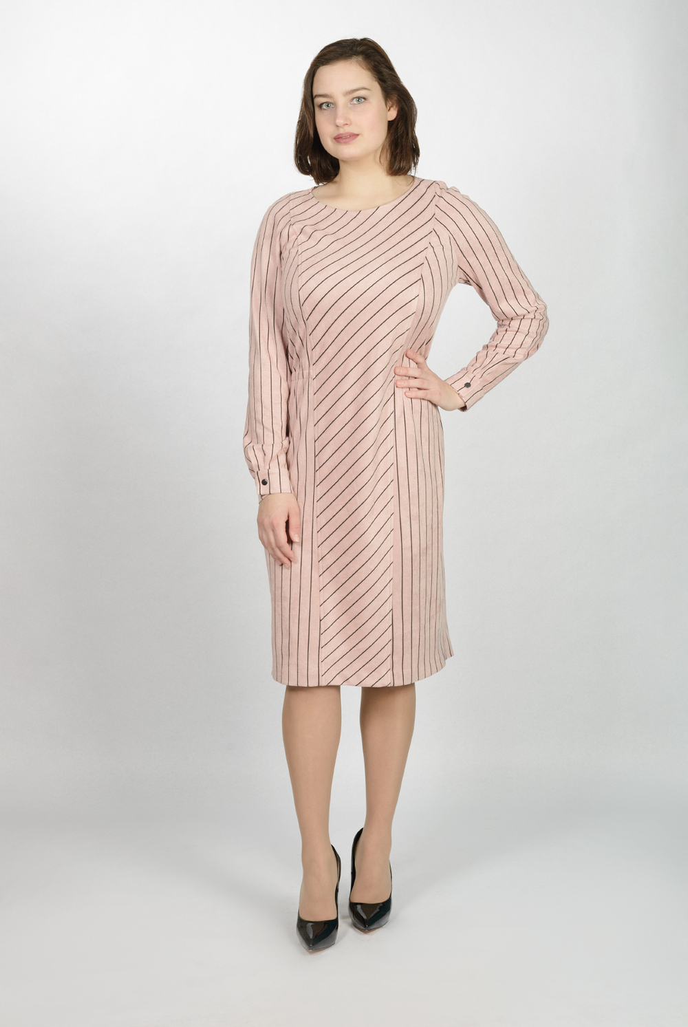 Трикотажное платье 2700ЛП, розовый #120Р052700ЛП