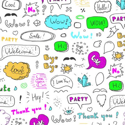 Hand-drawn speech bubble