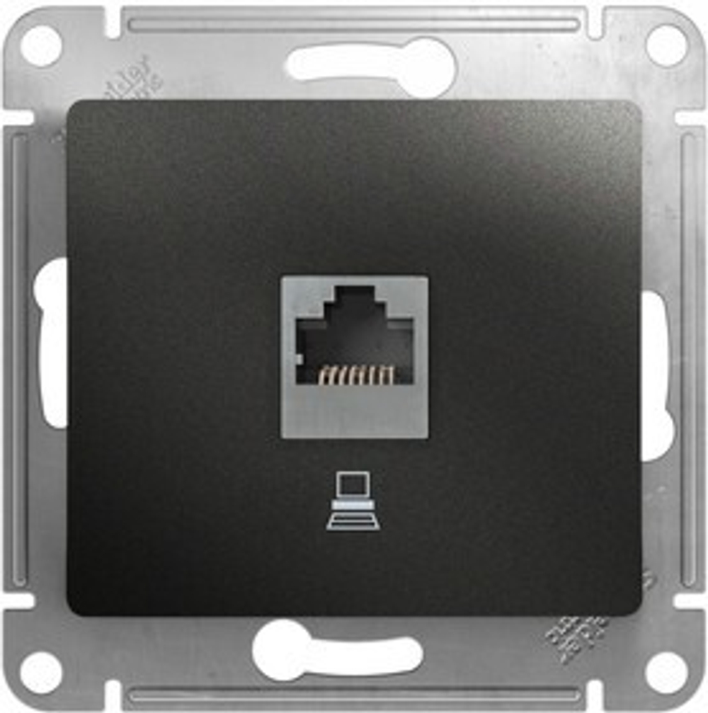 Розетка компьютерная 1м СП RJ45 кат.5E антрацит GSL000781K