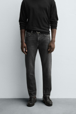 ZARA ДЖИНСЫ SLIM FIT БАЗОВЫЕ, СЕРЫЙ