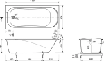 Ванна из литьевого мрамора Эстет Альфа 180x80 белая