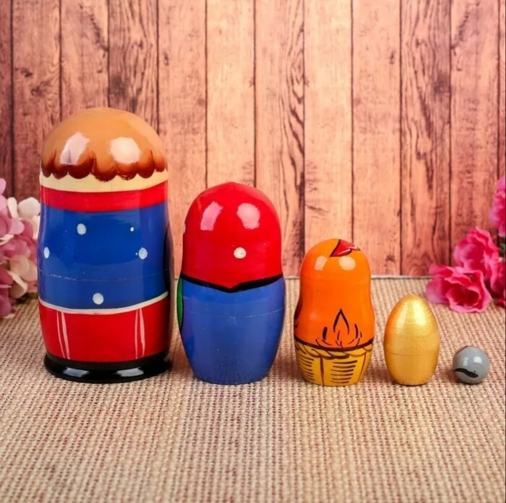 Матрешка "Сказка-Курочка Ряба" 5 кукольная. Высота самой большой куклы 15-18см