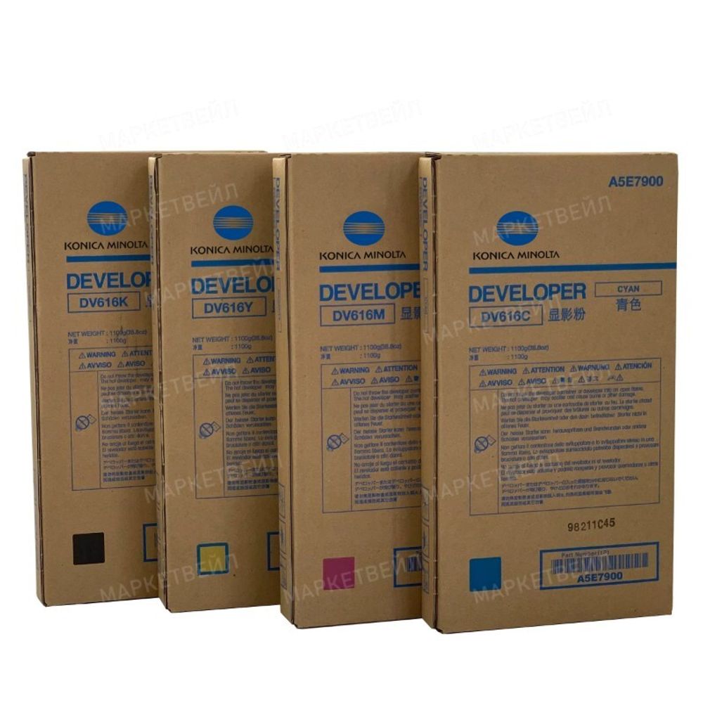 Комплект девелопер DV-616 (CMYK) Konica-Minolta bizhub PRESS C1085/C1100