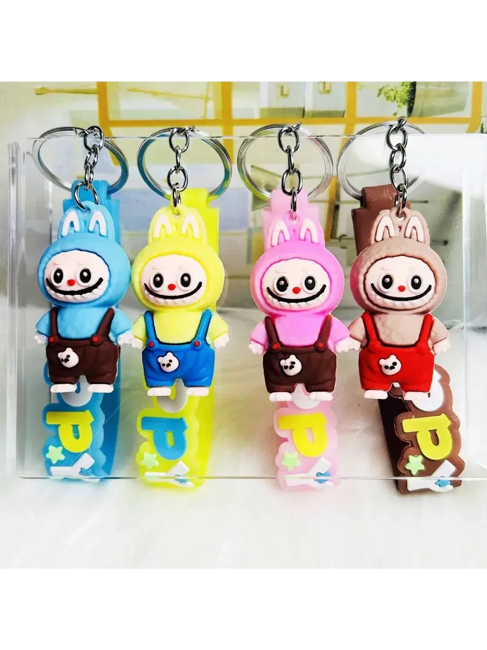 Брелок игрушка Лабубу в комбинезоне Голубой