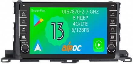 Магнитола для Toyota Highlander 3 2014-2020 - Airoc AB-1112 (кнопки и крутилки), Android 13, TS20, 6/128Гб, SIM-слот, CarPlay