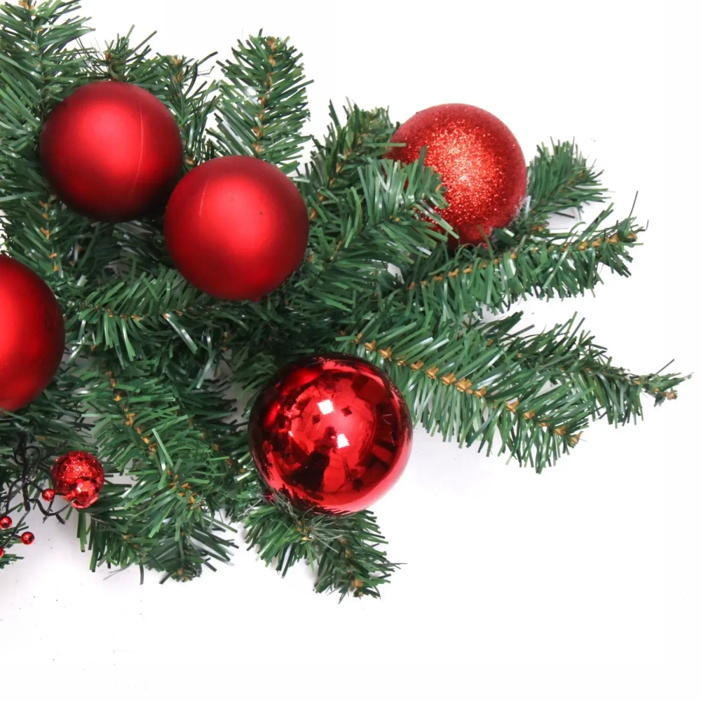 Гирлянда хвойная «Сказочное чудо» 1,8 м d=30 см, ПВХ, красный (SST1950R-180)