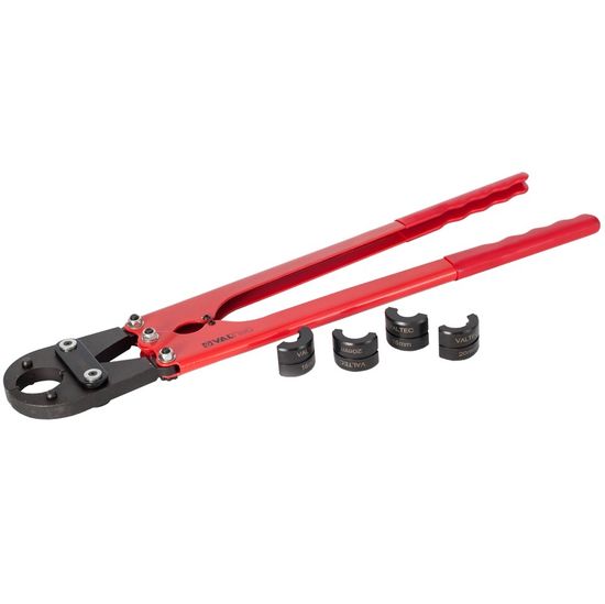 Пресс-клещи Valtec 16–20 мм с комплектом насадок ТН-профиль для м/п, п/э, п/п труб (VTm.293.L)