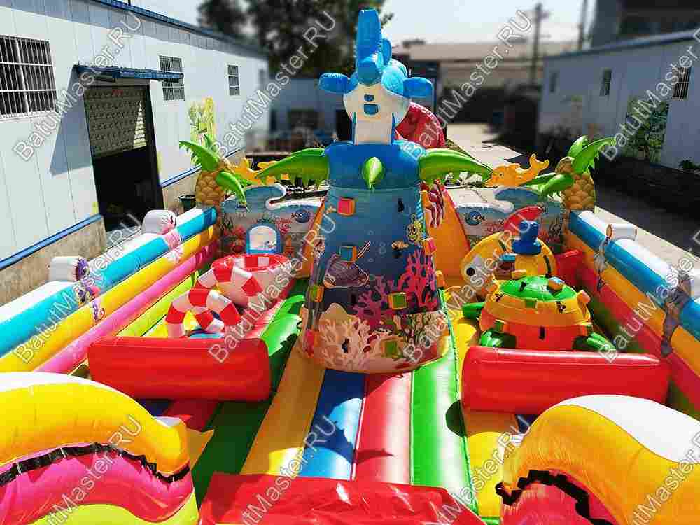 Коммерческий надувной батут "На морском дне" 12х7х6,5 м из двух модулей