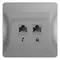 Розетка компьютерная + телефонная 2-м СП Glossa RJ45 + RJ11 кат.5E механизм алюм. SE GSL000385