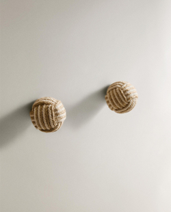Мебельная ручка Zara Home, 3.5х3.5х6 см, хлопок, 2 шт., 6383/555