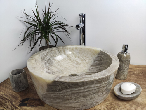 Раковина из оникса Drum Grey Medium DO-60201 45*45*15