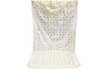 Набор шелковый с золотым накатом с наволочкой (принт кресты)