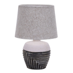 Настольный светильник 1x40Вт E14, керамика/ткань, черный/белый/серый