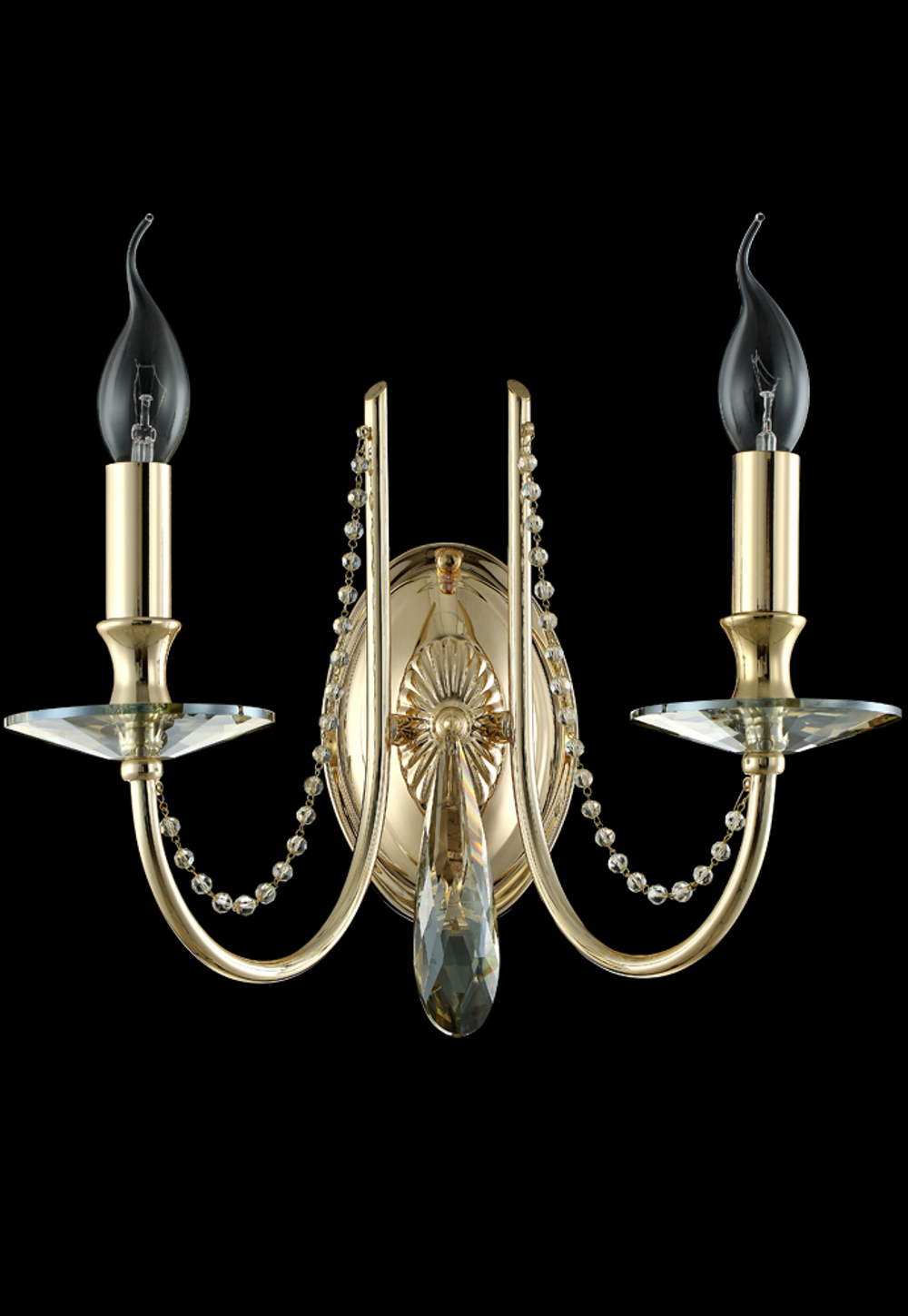 Настенный светильник Crystal Lux VICTORIA AP2 GOLD/AMBER