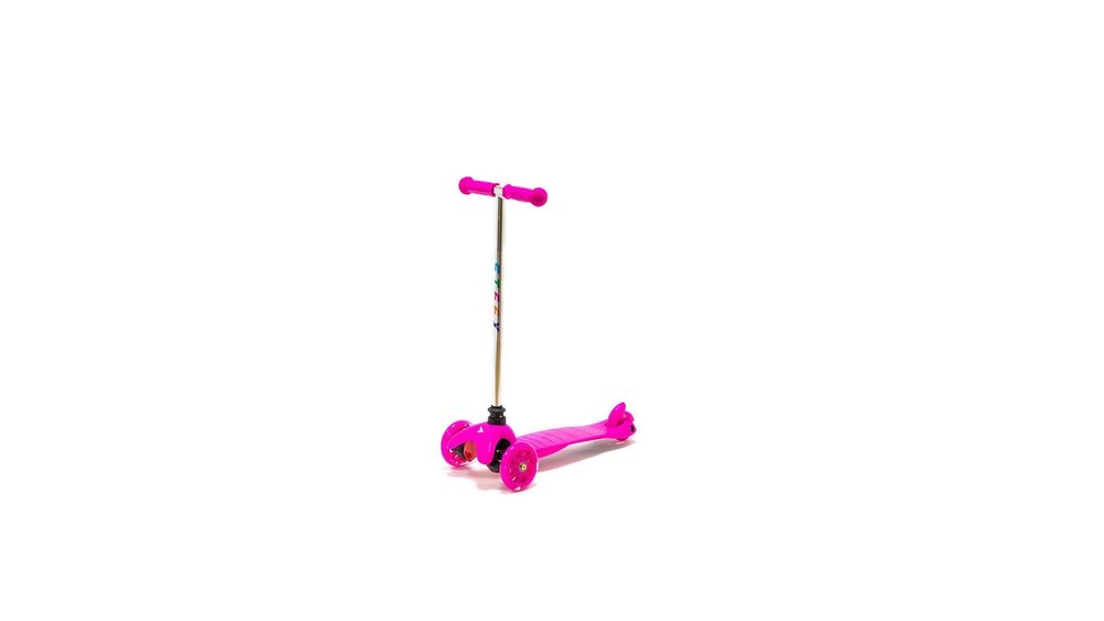 Самокат детский трехколесный TRIX STEEX Колеса: передние 120мм х 2, заднее 80мм, Цвет: розовый