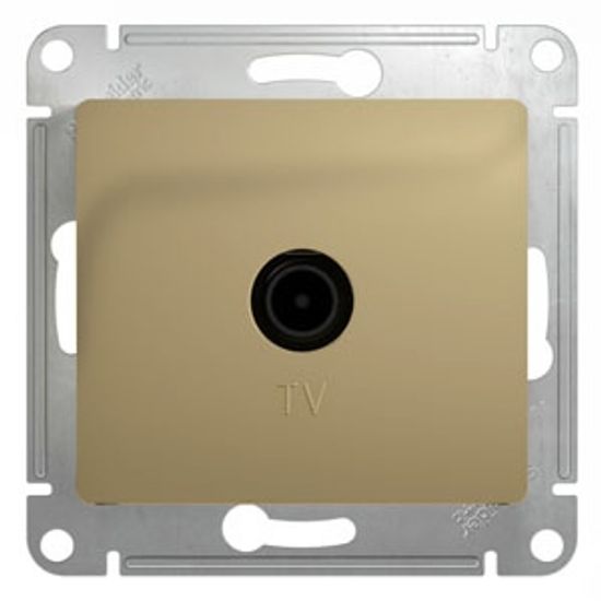 Розетка телевизионная проходная TV 1-м СП Glossa 4дБ механизм титан SE GSL000492