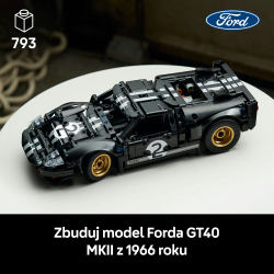 Конструктор LEGO Technic 42223 Гоночный автомобиль Ford GT40 MKII 1966 года — фото 3