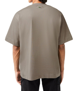 Мужская теннисная футболка Lacoste Embroidered Loose Fit Cotton T-shirt - серый