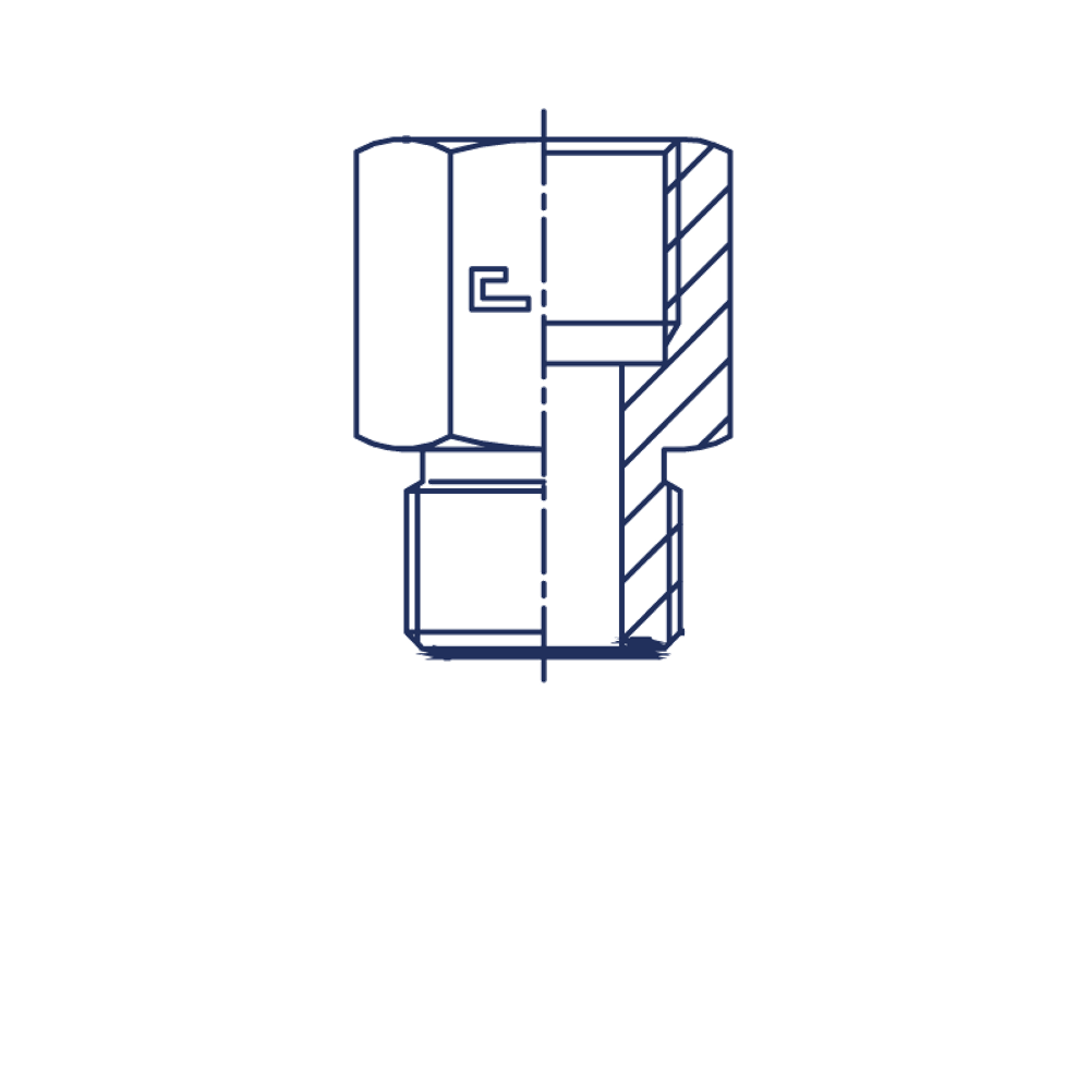 Адаптер D06 ORFS 9/16 - BSP 1/2