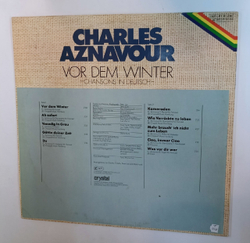 Charles Aznavour Vor Dem Winter Chansons In Deutsch (Germany 1978)