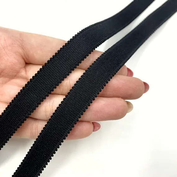 Резинка бретелечная черная 15 мм, 612/15