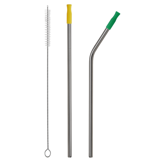 Набор металлических трубочек ZEERO 2+1 с наконечниками