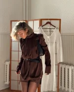 Блузка Satisfaction, Коричневая