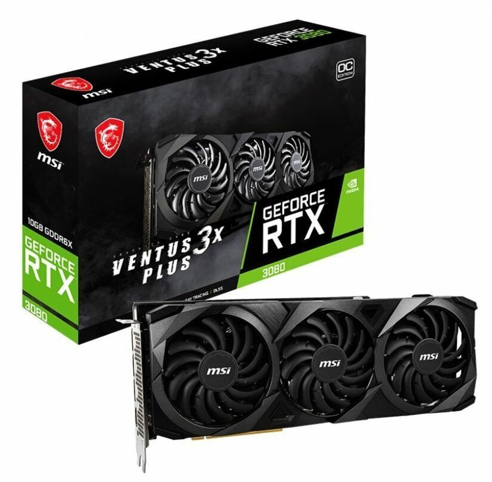 Видеокарта MSI GeForce RTX 3080 VENTUS 3X PLUS 10G OC LHR, Retail