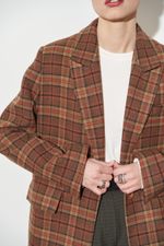 ПИДЖАК В КЛЕТКУ ШОКОЛАД|ОРАНЖЕВЫЙ