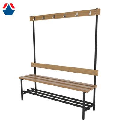 Скамейка для раздевалки с вешалкой и полкой для обуви (L=1500)