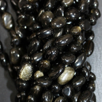 Обсидиан золотой галтовка бусины 6-9мм