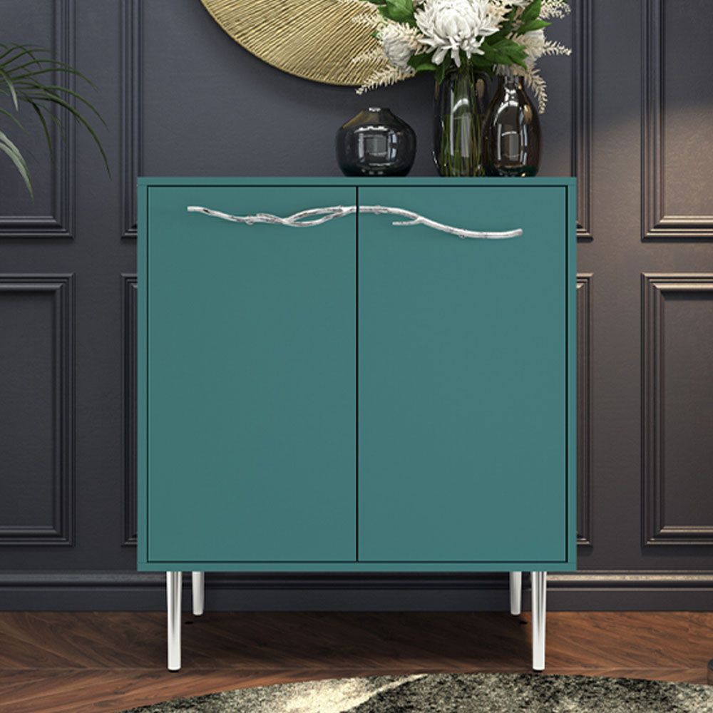 Комод Арт Колор matte Стайл Сильвер с 2 полками Пастельно-синий матовый