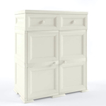 Шкаф - комод пластиковый "УЮТ" 2 дверцы, 2 ящика Э-117 (бежевый) 810х420х1030