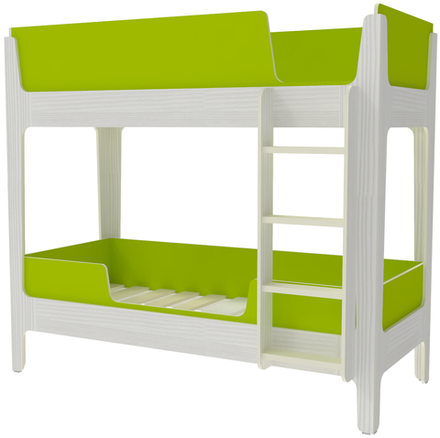 Кровать двухъярусная КарИВи Лотос Белое Дерево Лайм