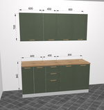 Модульная кухня "Квадро " 1800 Оливково-зеленый