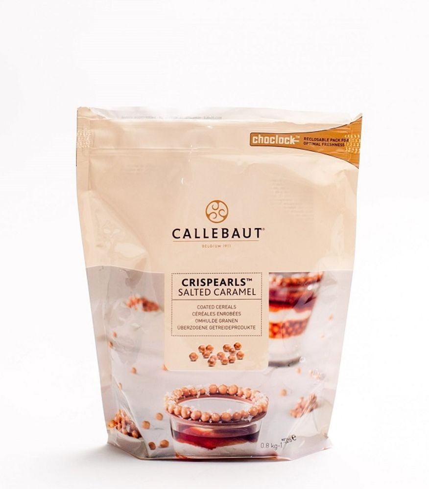 Шоколадные жемчужины Crispearls карамельные с солью, Callebaut, 50 гр