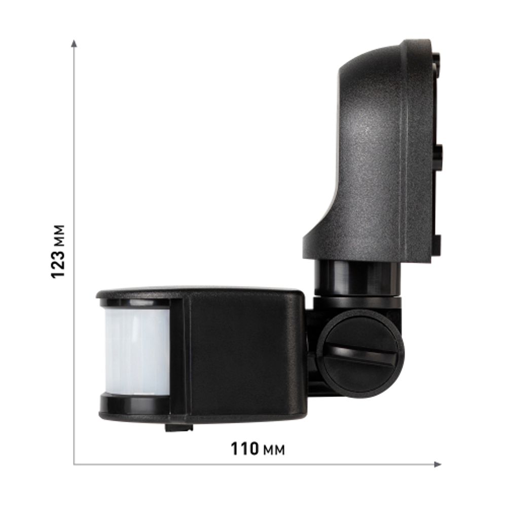 Датчик движения ЭРА MD 04 настенный инфракрасный 1200 Вт угол 180 градусов IP44, черный