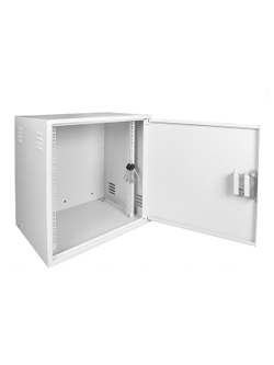 NTSS Шкаф настенный антивандальный распашной NTSS WAR 10U 600*500мм, 2 профиля 19, сварной, серый RAL 7035 NTSS-WAR10U6050