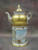 Фарфор. Чайник заварной с батальной сценой. Солдат. Наполеон. Германия