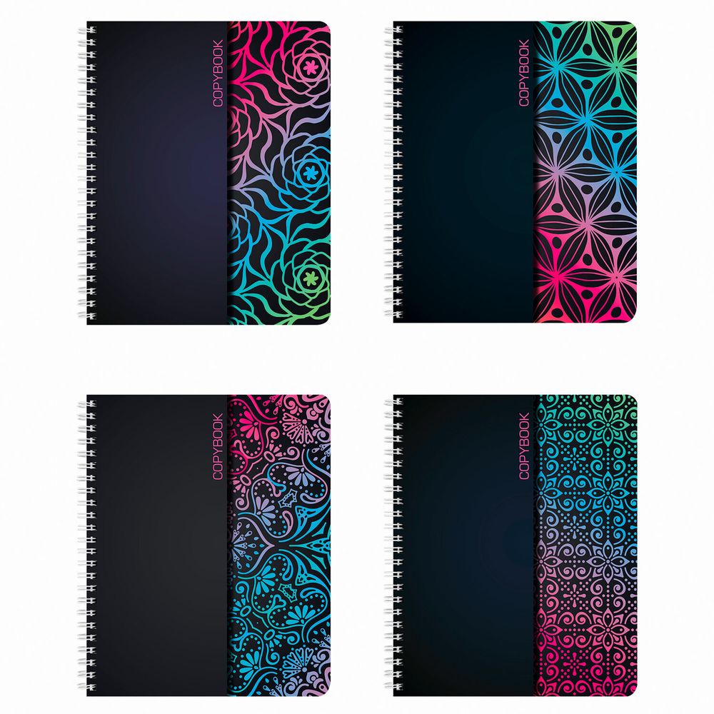 Тетрадь А5, 48 л., BRAUBERG ЭКО, гребень, клетка, обложка картон, АБСТРАКЦИЯ, 403053, 1шт