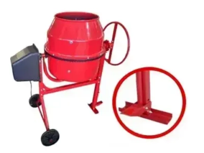 Бетономешалка строительная Профмаш Б200П объем 200 литров, чугунный венец, с педалью, мощность 1000 Вт, бетоносмеситель