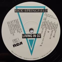 Винтажная виниловая пластинка LP Rick Springfield Living In Oz (Germany 1983)
