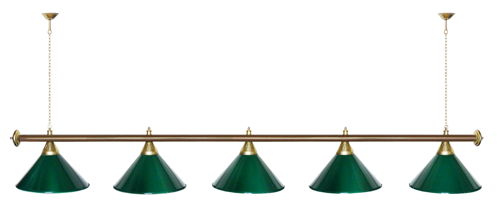 Лампа STARTBILLIARDS 5 пл. (плафоны золотые,штанга золотая,фурнитура золото)