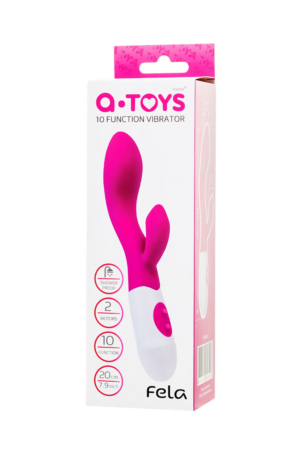 Вибратор с клиторальным стимулятором A-Toys by TOYFA Fela, силикон, розовый, 20,5 см