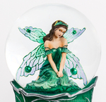 Стеклянный шар со снегом "Фея в зеленом"