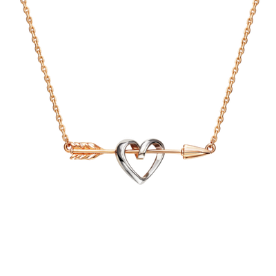 Колье «Пронзённое сердце» из комбинированного золота