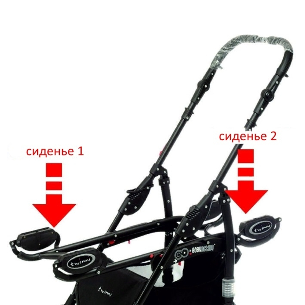 Коляска для двойни BabyActive Twinny Premium 2 в 1 (Красный)