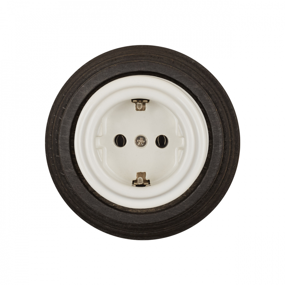 Розетка с З.К., керамика, цвет белый, декор D6/2 B1-101-01-D6/2