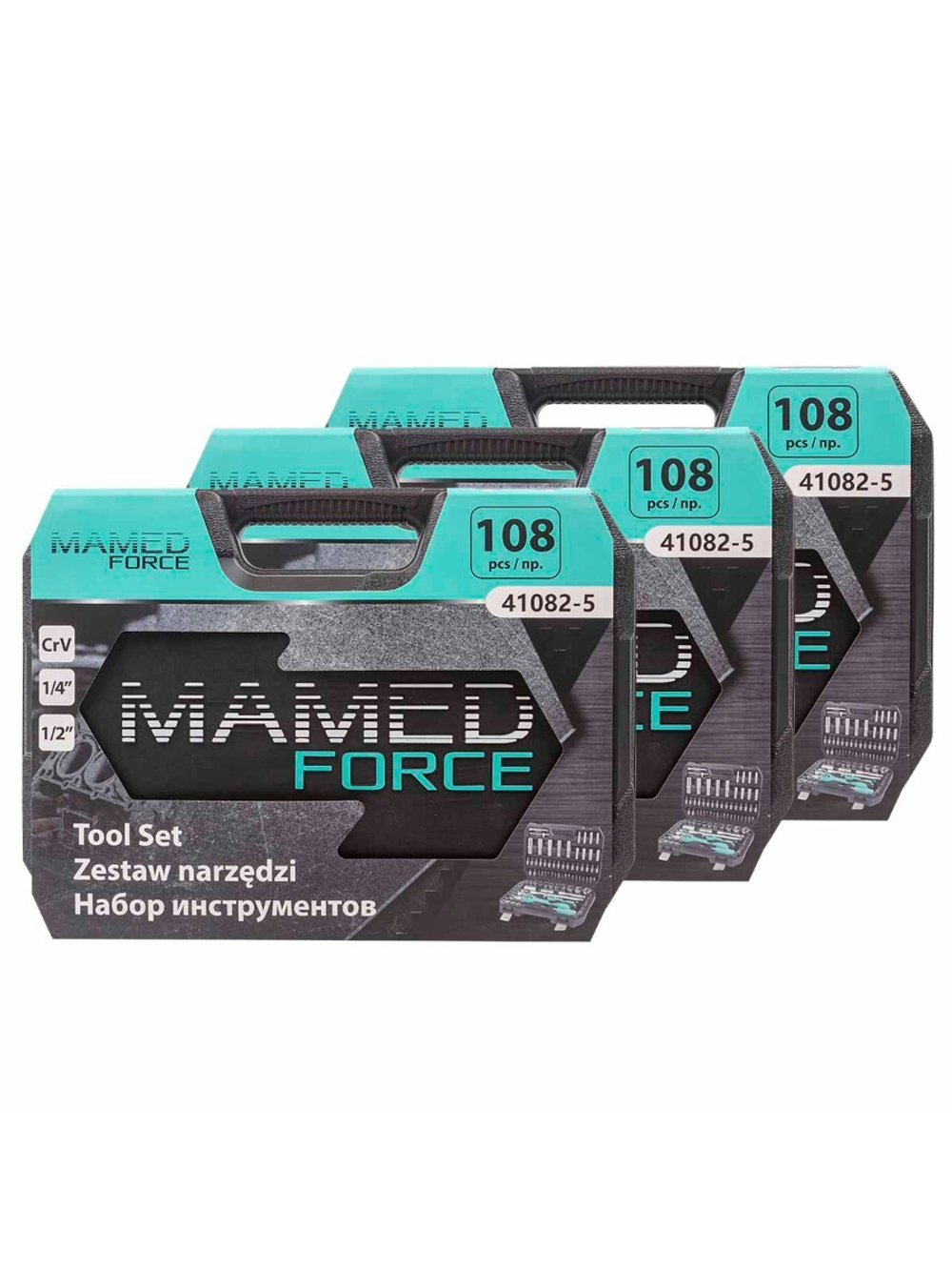( 3 K-T ) Набор инструментов PROFI 108пр. 1/4'',1/2''(6гр)(4-32мм) MAMEDFORCE MF-41082-5 ( 3 K-T )